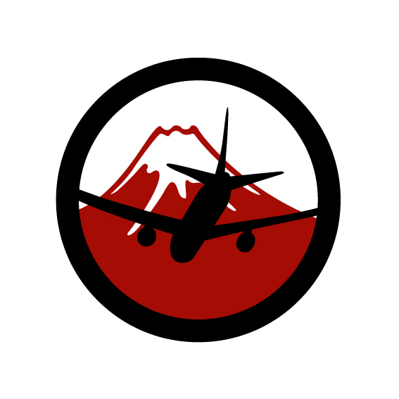 赤富士と飛行機